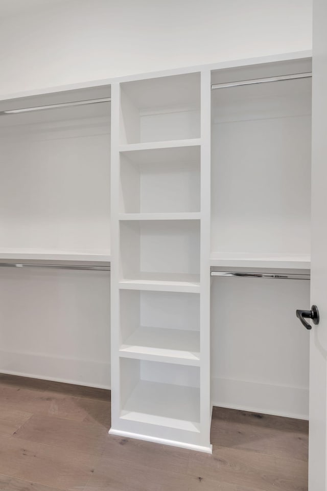 walk in closet featuring wood finished floors