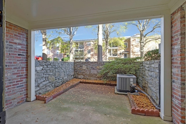 view of patio / terrace featuring central AC unit