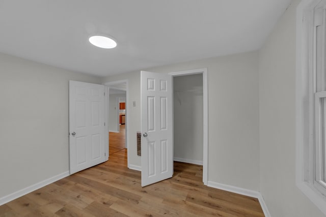 interior space with light hardwood / wood-style flooring