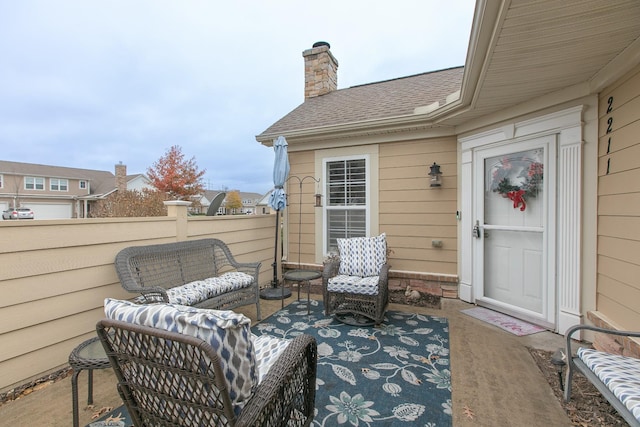 view of patio / terrace with an outdoor hangout area