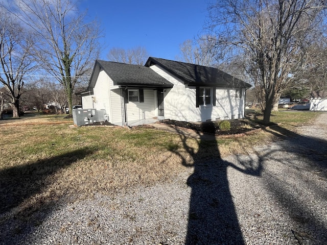 view of property exterior featuring a yard