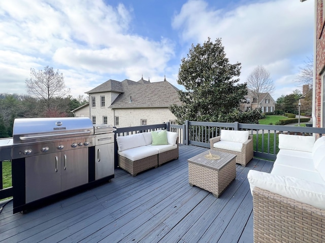 deck featuring an outdoor hangout area