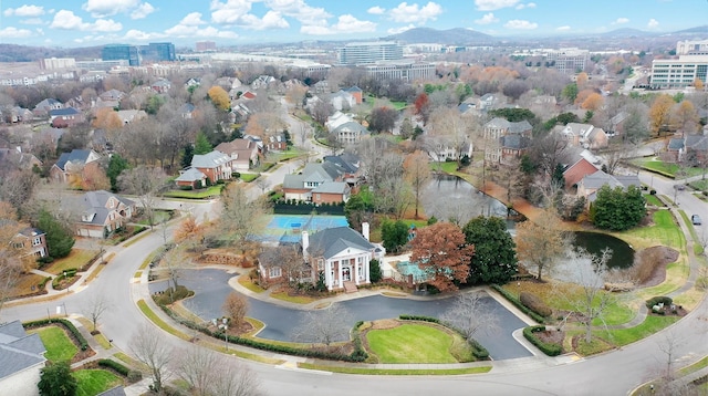 bird's eye view featuring a mountain view