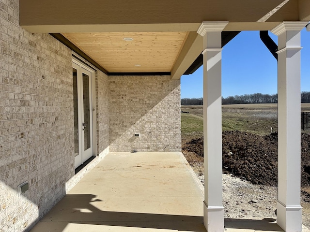 view of patio featuring a rural view