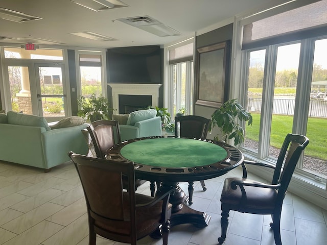 view of tiled dining space