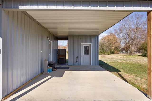 view of patio / terrace with a carport