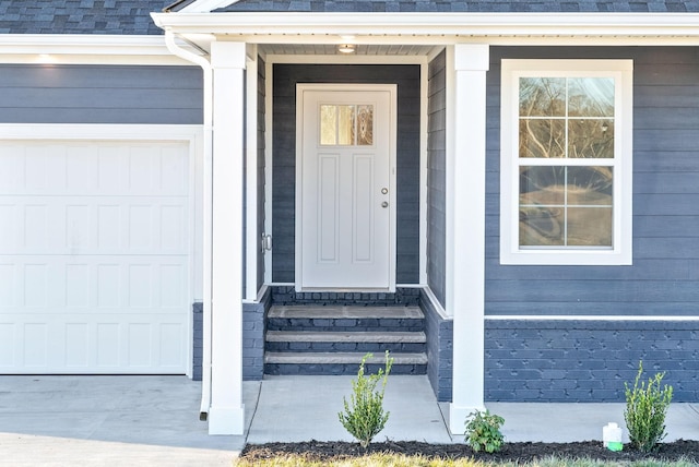 entrance to property with a garage