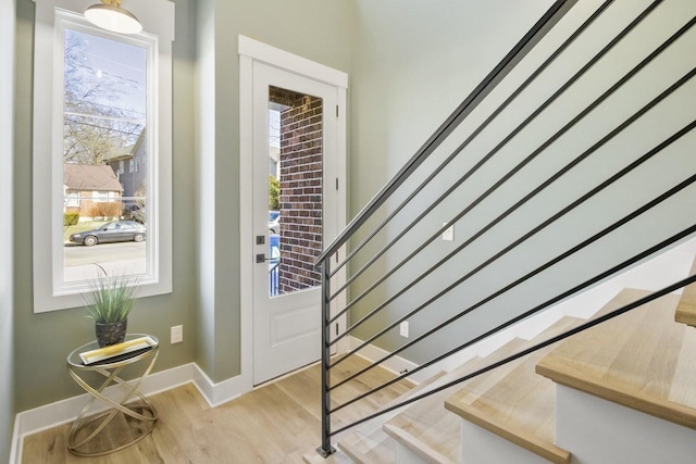 entrance foyer featuring light hardwood / wood-style floors