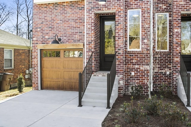 entrance to property with a garage