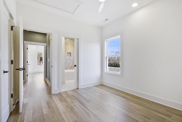 unfurnished room featuring light wood-type flooring