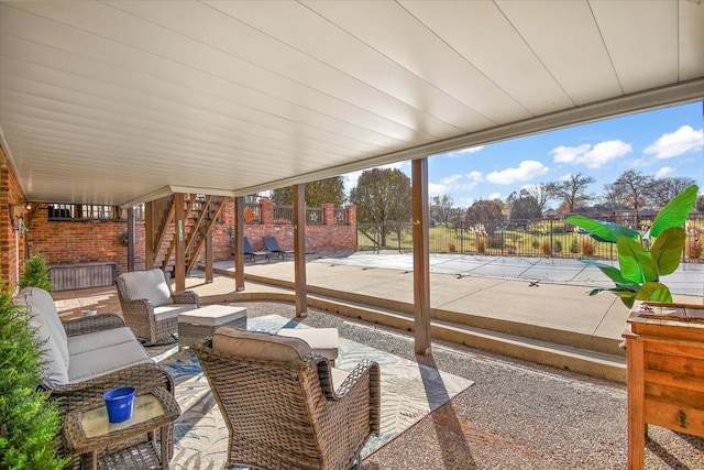 view of patio / terrace with an outdoor living space