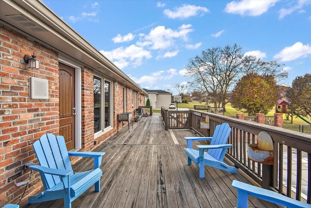 view of wooden deck