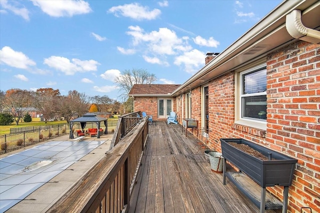 deck with a gazebo