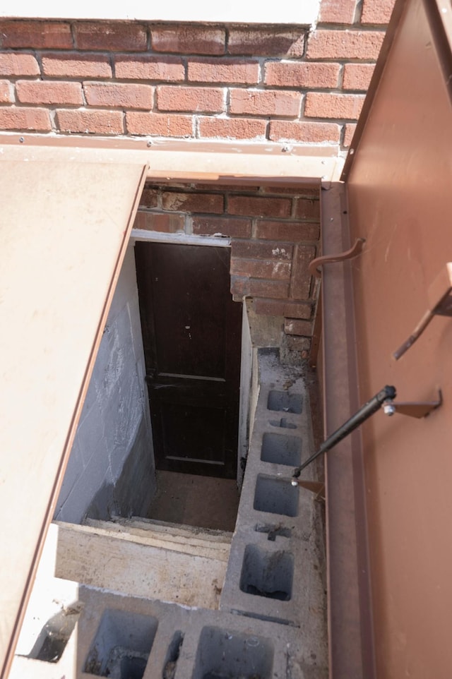 view of storm shelter