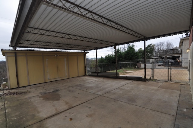 view of patio featuring a carport