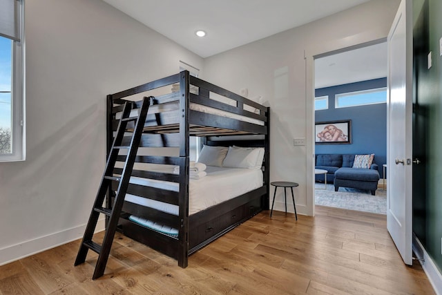 bedroom featuring light hardwood / wood-style floors