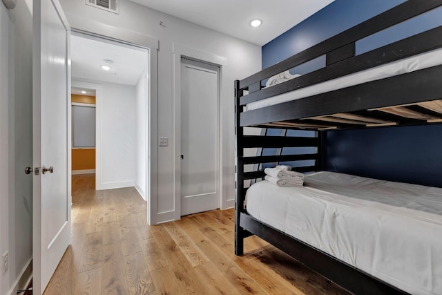 bedroom featuring light hardwood / wood-style floors