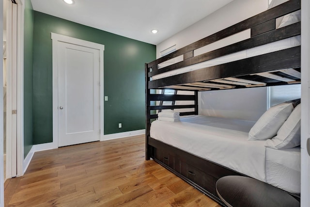 bedroom featuring light wood-type flooring