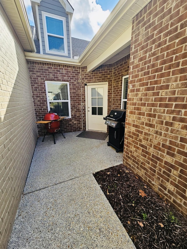 view of patio / terrace with a grill