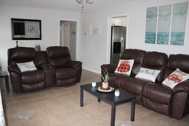 view of tiled living room