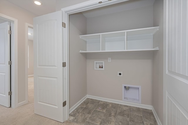 laundry room with washer hookup and hookup for an electric dryer