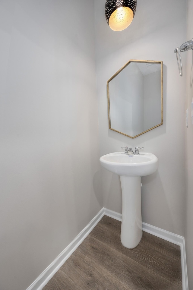 bathroom featuring hardwood / wood-style flooring