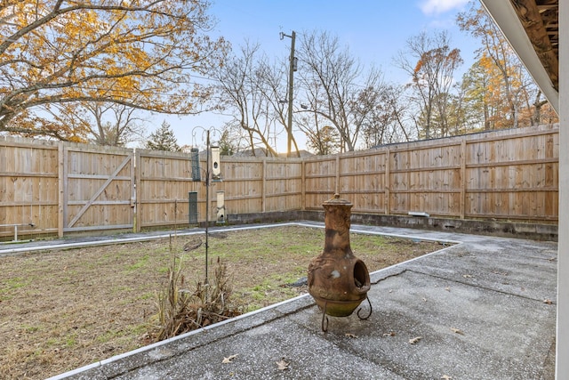 view of yard featuring a patio area