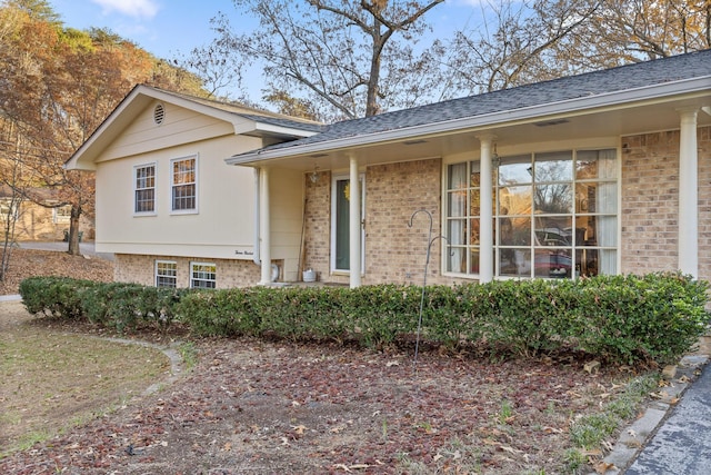 view of split level home