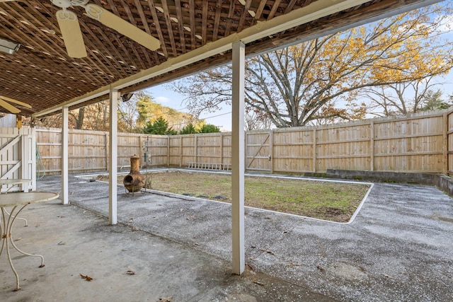 view of patio / terrace with ceiling fan