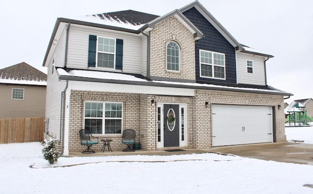 view of front facade with a garage