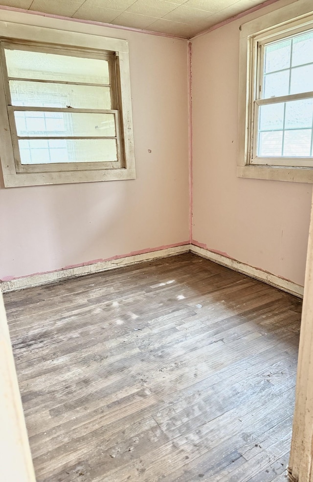 unfurnished room with light wood-type flooring