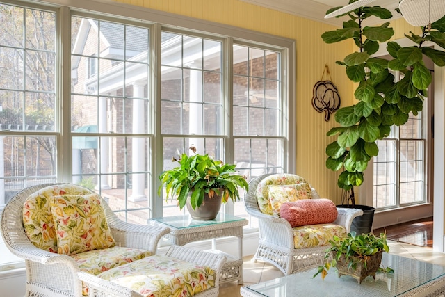 sunroom with plenty of natural light