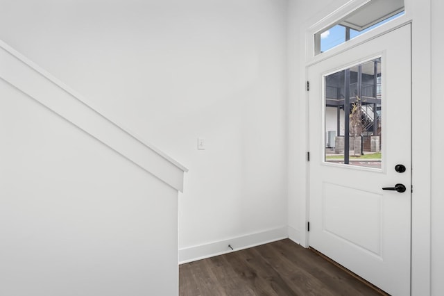 entrance foyer with dark hardwood / wood-style flooring