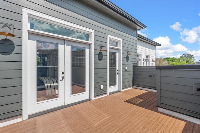 deck featuring french doors