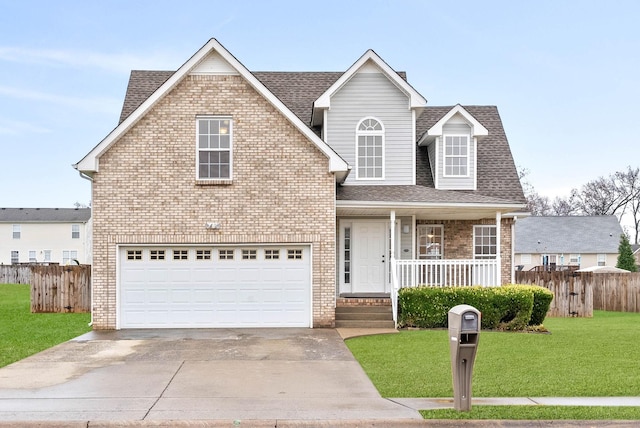 front of property featuring a garage and a front lawn