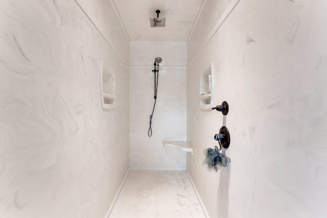 bathroom featuring walk in shower