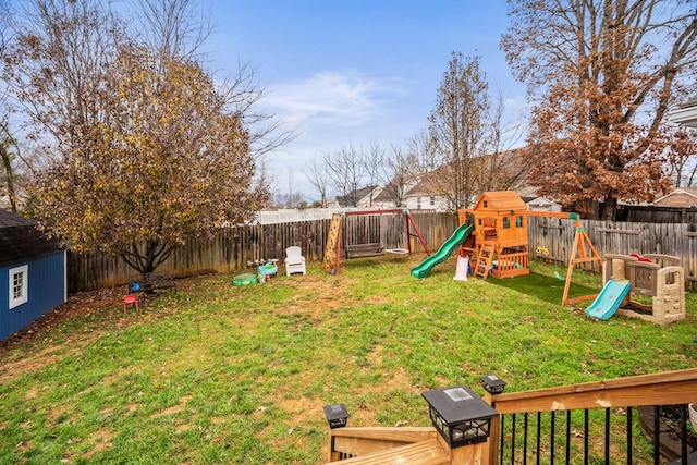 view of yard featuring a playground