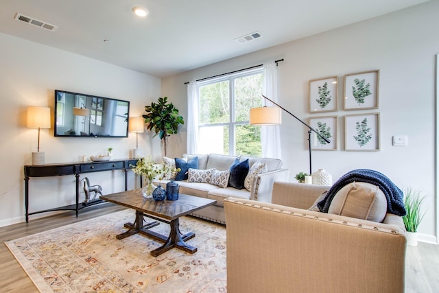 living room featuring hardwood / wood-style flooring