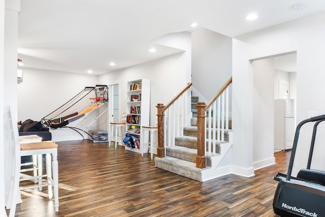 interior space featuring dark wood-type flooring