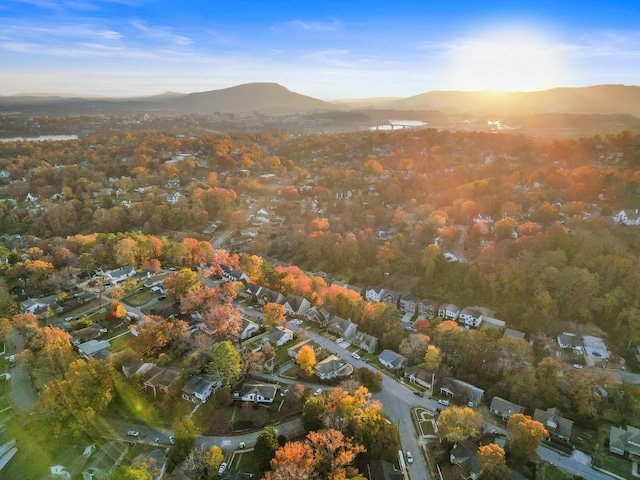 aerial view with a mountain view