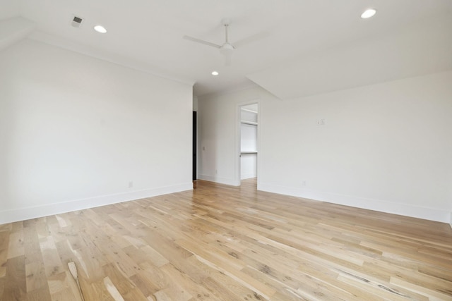 8901 Palmer Way, Brentwood, TN 37027 - spare room with light wood finished floors, ceiling fan, recessed lighting, and ornamental molding