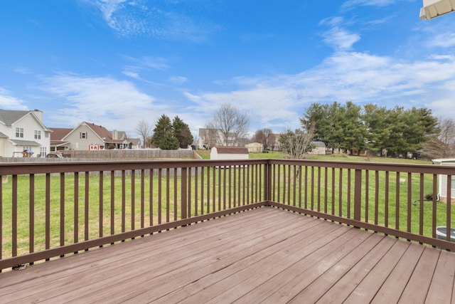 deck with a lawn