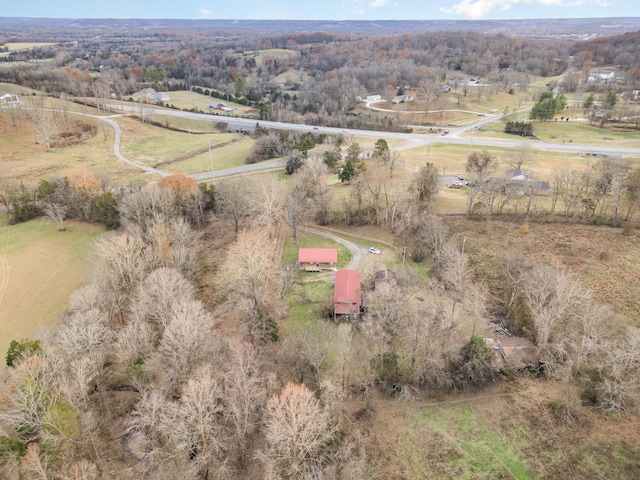 bird's eye view featuring a rural view