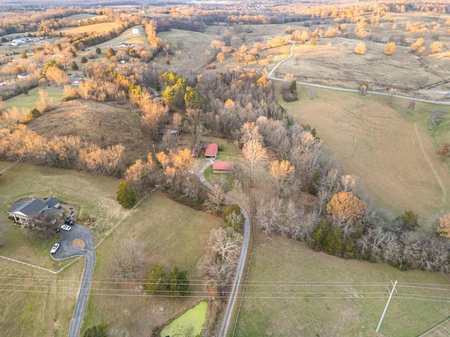 drone / aerial view featuring a rural view