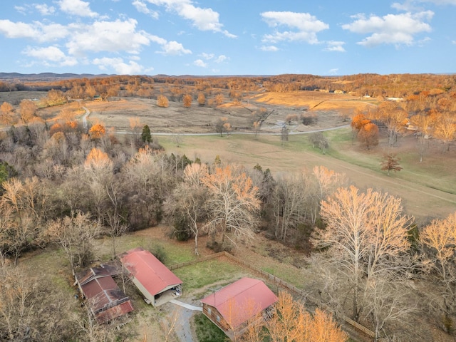 bird's eye view featuring a rural view