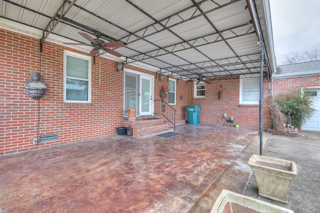 view of patio / terrace with ceiling fan