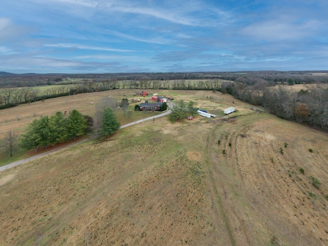 aerial view with a rural view