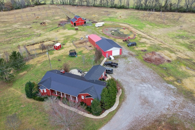 bird's eye view featuring a rural view