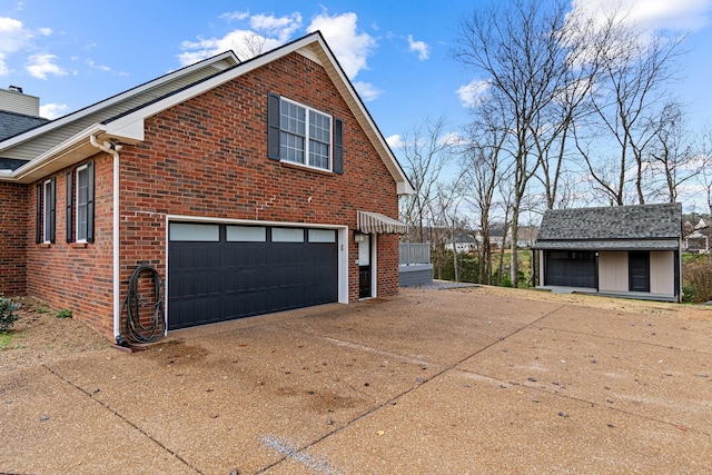 view of property exterior featuring a garage