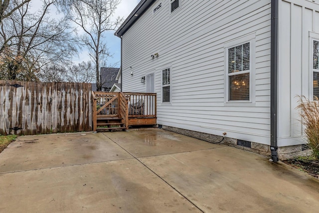 exterior space featuring a wooden deck